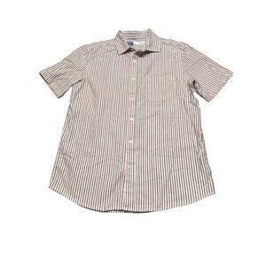 Old Navy Mens Everyday Shirt Small Red White Blue Striped Built-In Flex